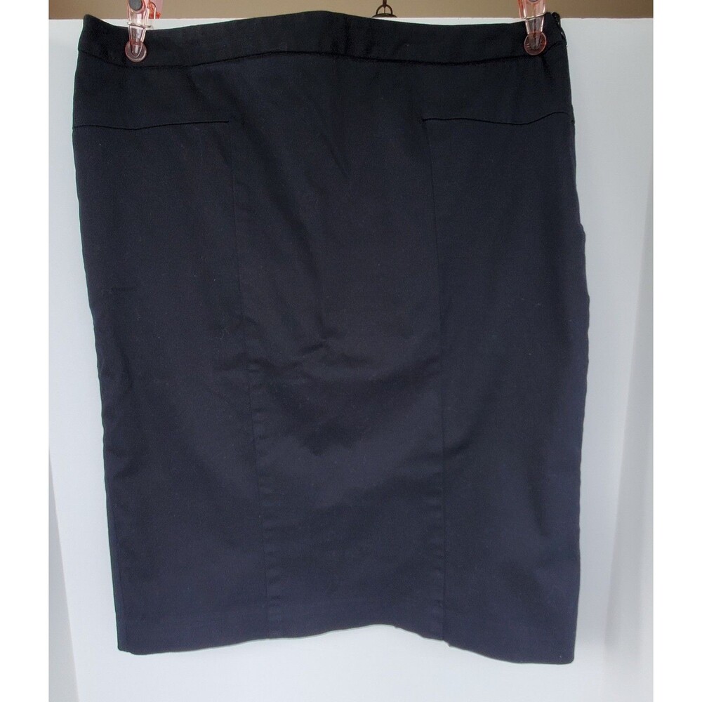 Worthington Womens Black Pencil Skirt 14 Stretch Zipper Office Preppy Dark Acade